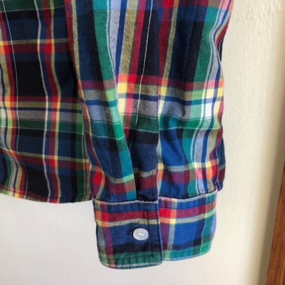 J. McLaughlin Cotton Plaid Long Sleeve Shirt 10 - Picture 8 of 14